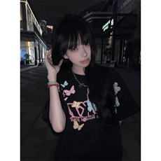 万针全刺绣工艺抖音得物高品质260克重磅纯棉双纱美式高街短袖T恤，男装T恤，电商A486