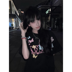 万针全刺绣工艺抖音得物高品质260克重磅纯棉双纱美式高街短袖T恤