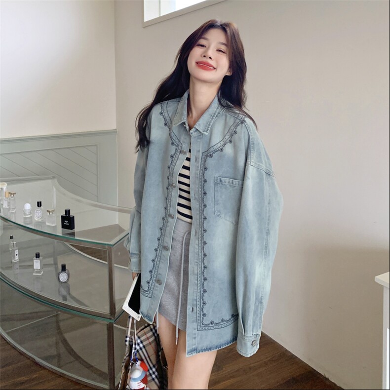 新品重工牛仔衬衫外套5575-P155-K258,女装衬衫,2C275
