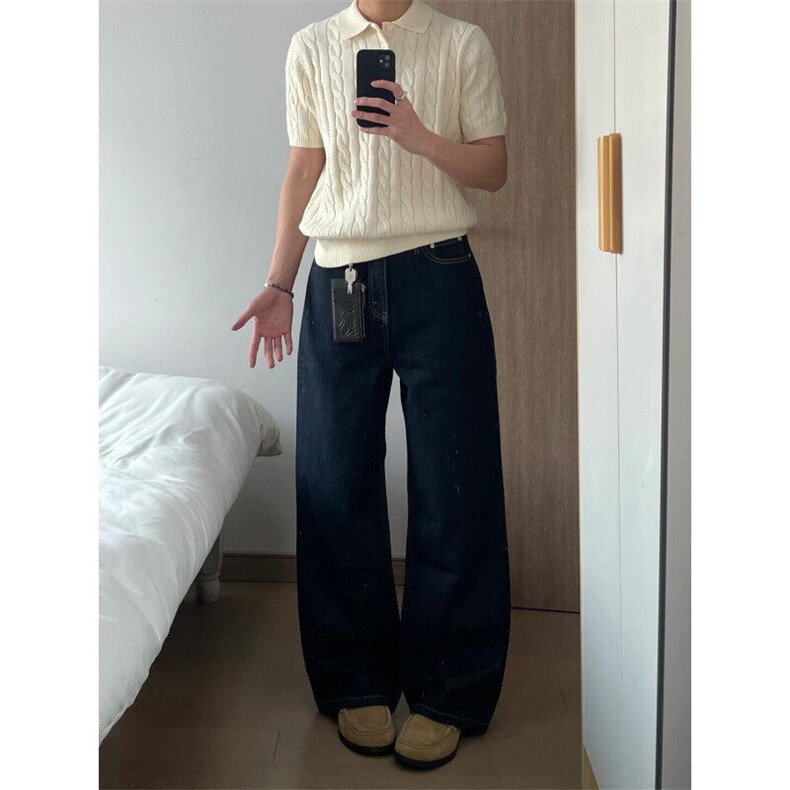 【有货】Z96HH-特P39 绞花翻领polo衫男女正肩针织短袖t恤图片