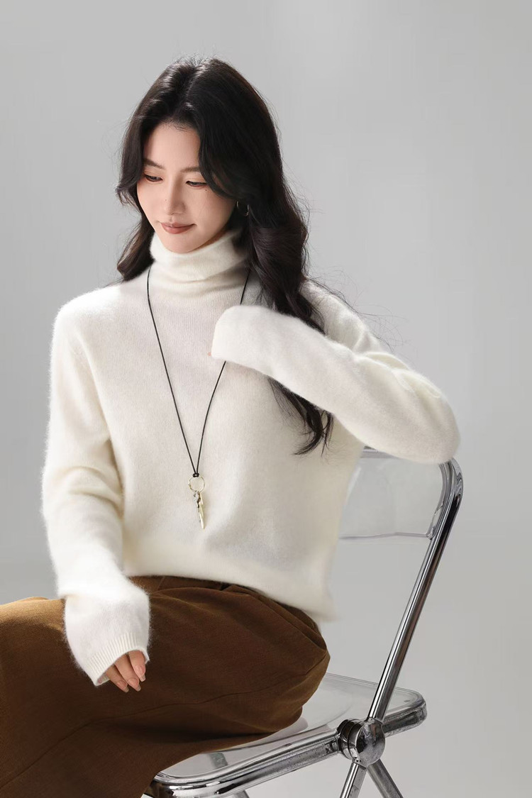 2025年秋季时尚百搭条纹简约休闲堆堆领,女装羊毛衫,美轩羊绒