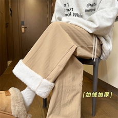 冬季潮牌加绒加厚保暖休闲裤慵懒风百搭直筒裤5D2128-TP4588，男装棉衣，电商A102
