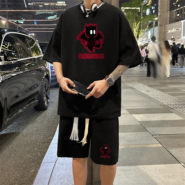 套装！华夫格套装短袖T恤短裤男TZ240-特P38,男装牛仔裤,电商B367