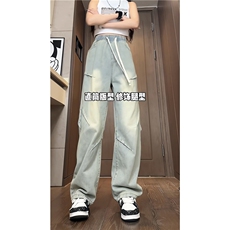 K1225-特p38-控68oversizecleanfit折皱牛仔裤直筒裤老爹裤长裤，男装牛仔裤，星座103A-1