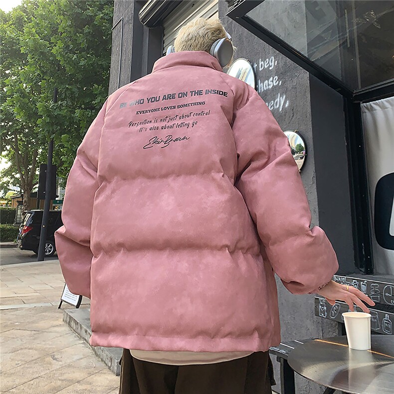 港风立领PU皮复古做旧金属印花字母设计棉衣男MY77732P130控178,男装棉衣,星座226-1
