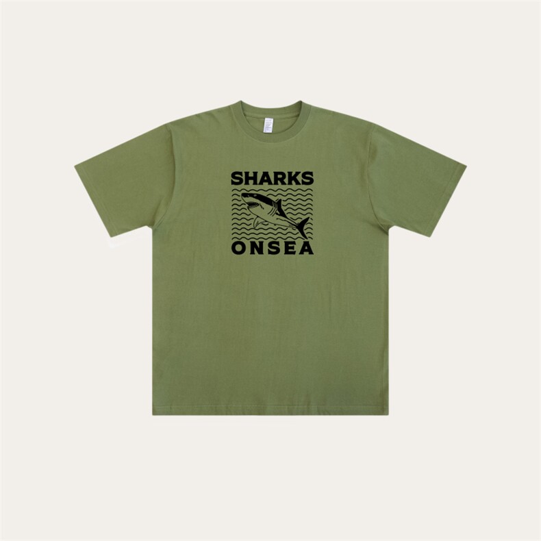 T04-P45-复古风创鲨鱼趣味短袖可定制（wx：MaMSHu123），男装T恤，星座112