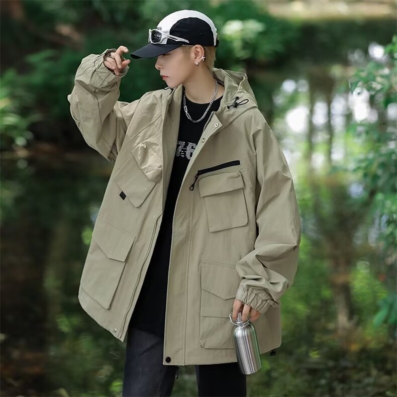 日系A工装大口袋设计连帽户外冲锋衣夹克登山服外套JK910-P68,男装夹克,星座1109-3