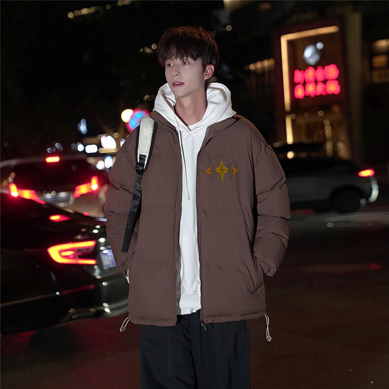 INS潮流百搭印花加厚保暖多色立领棉服外套MY23415特批70控118,男装棉衣,星座605(原A050)