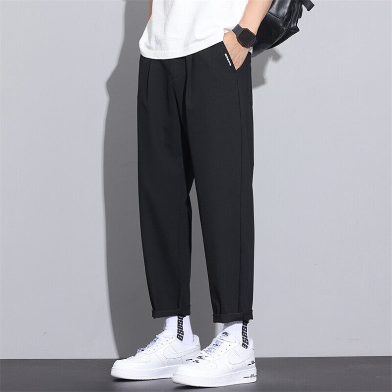 西裤男士2026新款潮牌宽松直筒百搭运动青少年休闲9分裤Z2514-P45图片