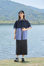 撞色夏季薄款短袖衬衫半袖衬衣新款宽松上衣女A406C6059特P40，男装衬衫，星座309（原A406）