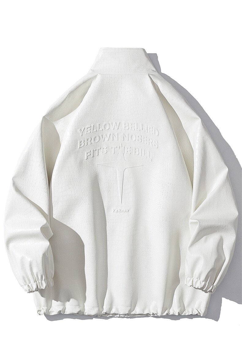1白底鳄鱼纹钢印四芒星图案潮流大码M-5XL夹克男JK77739P85控118,男装夹克,星座226-2