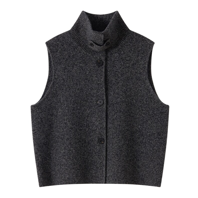 2025年秋季时尚百搭通勤花纱高领马甲，女装马甲，东远绒业