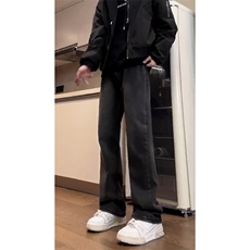 B221美式ins高街小众百搭纯色微喇牛仔裤LK22087-P55控78，男装牛仔裤，电商B221