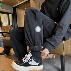 加绒加厚休闲运动卫裤男美式针织束脚裤子715-6-BX04P55（控78），男装休闲裤，星座715-6