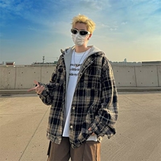 假两件夹克男士韩版潮流宽松百搭连帽2025冬季ins外套W6214-P71，男装夹克，星座412-3
