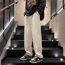 华夫格男冬季潮羊羔绒加绒加厚直筒裤宽松阔腿保暖休闲裤G30670，男装休闲裤，星座1116A-1（原606A）
