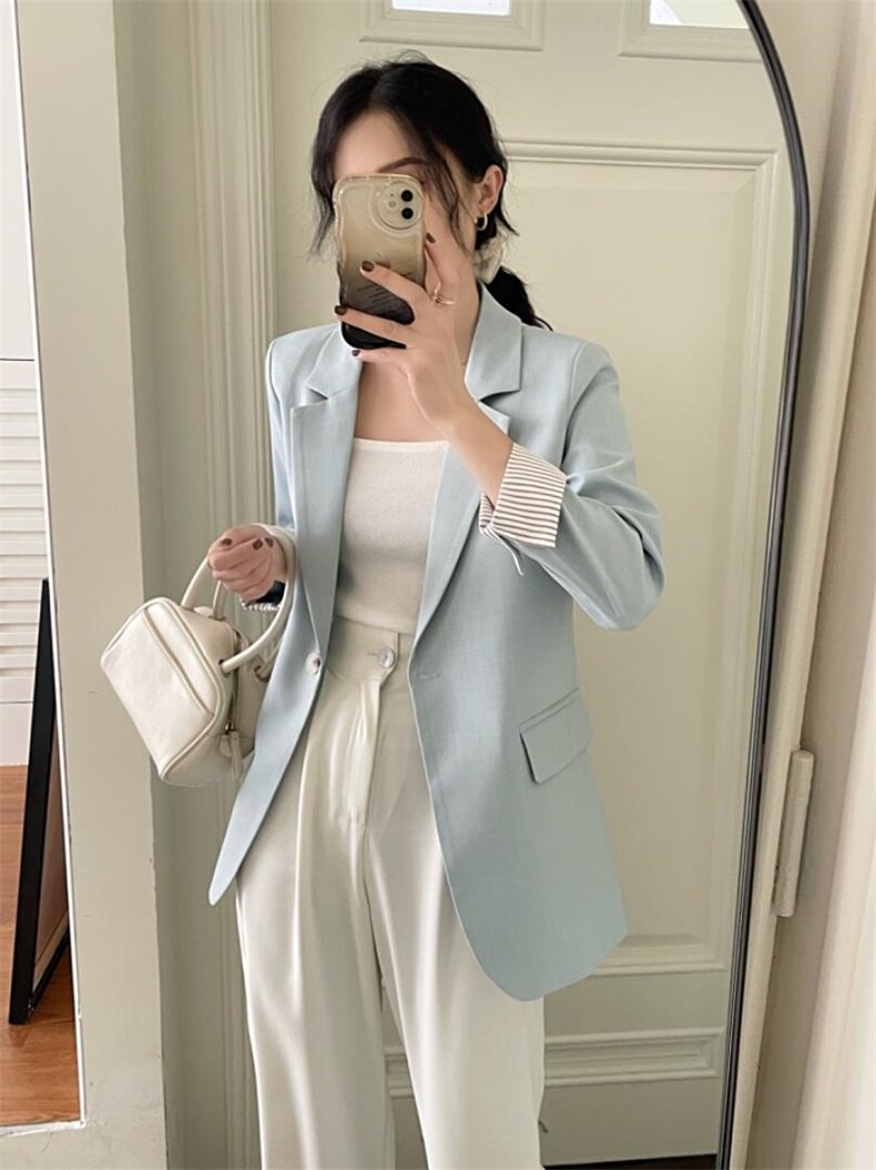 春装翻袖西装，女装西装，佳其