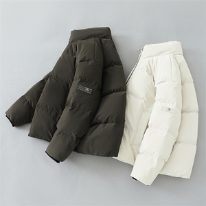立领机车皮衣羽绒服2024年冬季新款加厚情侣款PU皮保暖外套 1001图片