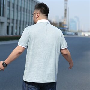男士短袖T恤夏季薄款休闲上衣半袖体恤衫POLO衫加肥大码1902款图片