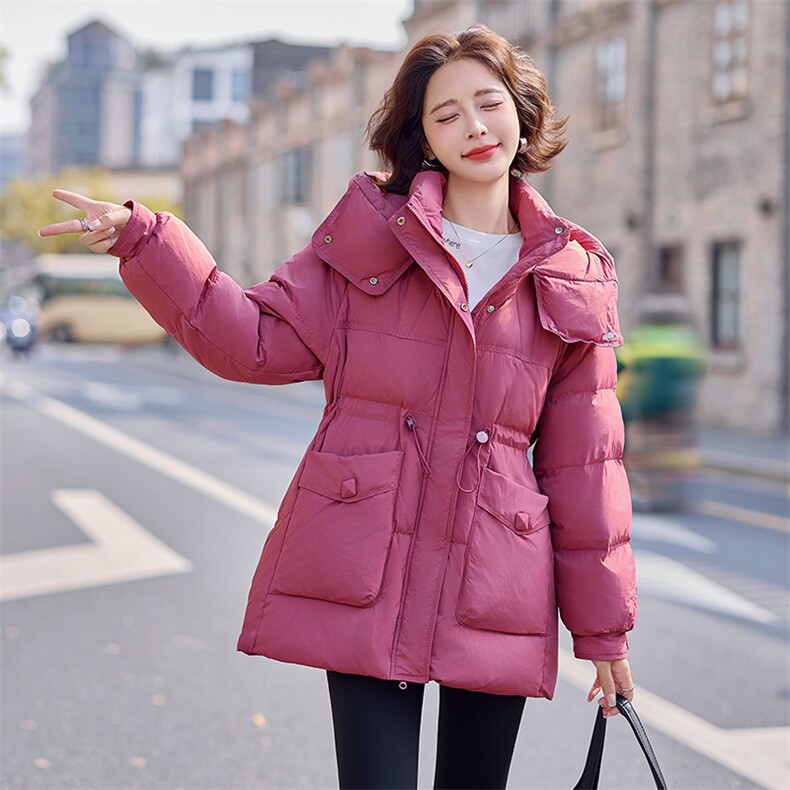 羽绒服女中长款2025冬季新款女装时尚气质连帽白鸭绒外套潮！现货,女装羽绒服,慧尚依恋