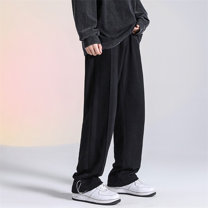 高街品质高街设计潮牌裤男垂坠感宽松阔腿男裤DK7861-P60-控78,男装休闲裤,星座717