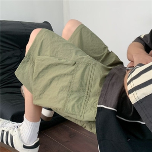 夏季新款 美式速干宽松大口袋简约百搭休闲五分裤工装短裤图片