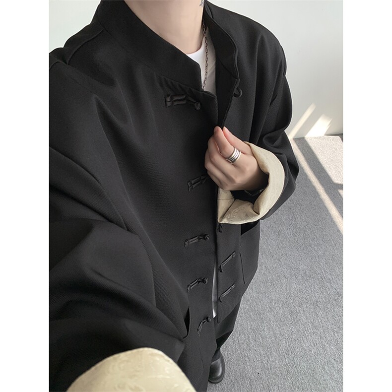 高品质新中式加厚外套褂子男风情侣外套JK1330P128，女装短外套，电商D206-1