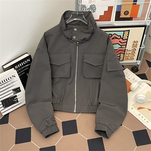 美式复古工装外套设计感小众水洗做旧夹克潮JK06715-P70图片