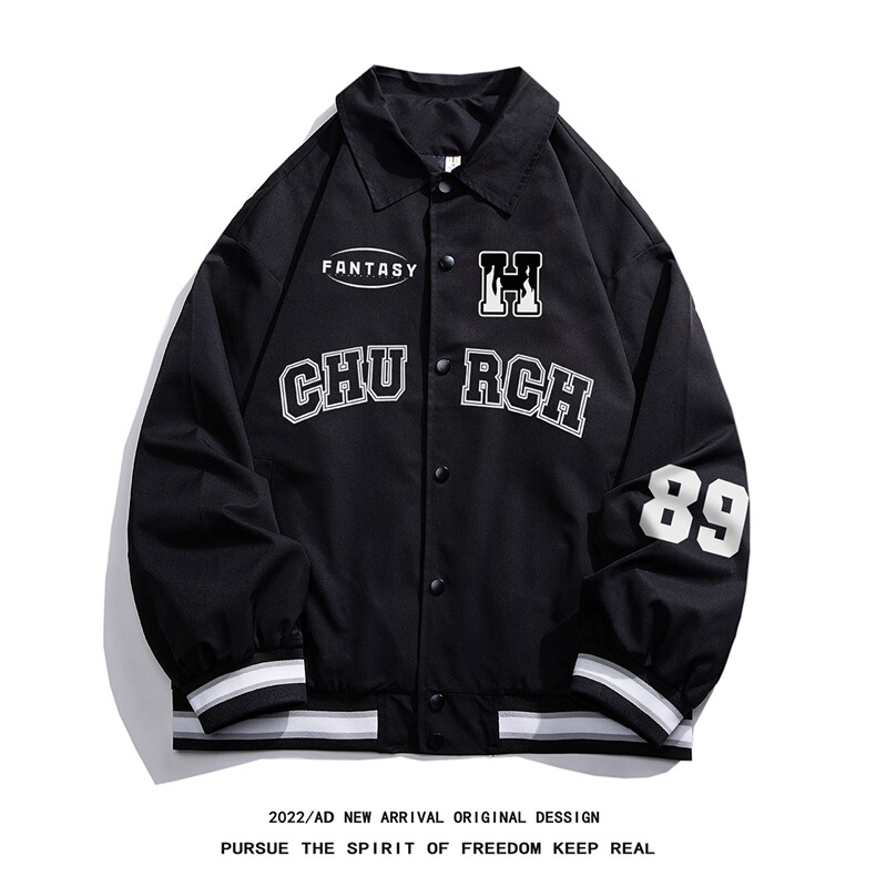 白底23春季新款hiphop炸街设计感ins潮流翻领夹克外套G721P65控88图片