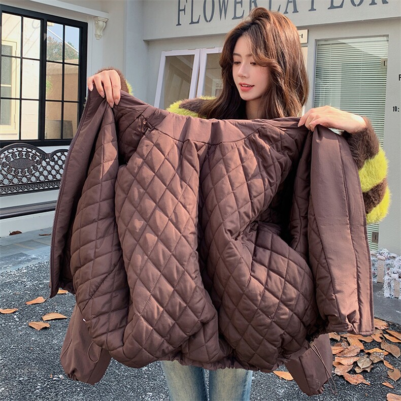 新款现货主推夹棉冲锋衣外套9918-P185-K268,女装短外套,2C129