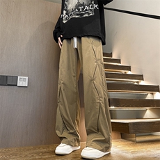 美式高街风设计感春秋男女工装裤ins小众潮牌宽松直筒裤K0961-P50，男装休闲裤，星座308B-1