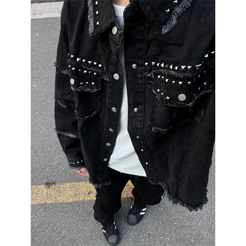 【有货】cleanfit毛边牛仔外套男款美式高街工装夹克CT01LL-P65,男装夹克,星座1007（原301D）