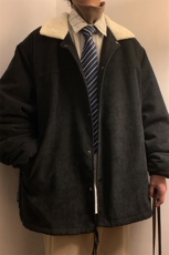 特批P78无差价冬季oversize灯芯绒翻领夹克男潮羊羔毛棉衣棉服M82，男装棉衣，电商A001