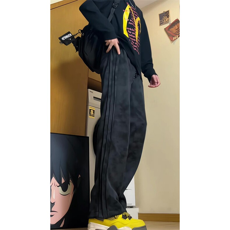 压痕扎染脏脏裤休闲长裤直筒特批P40控68,男装休闲裤,电商D205
