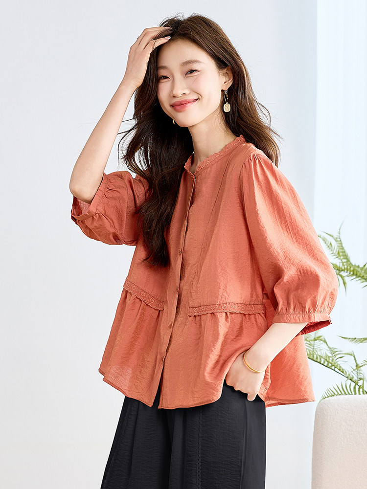 现货2025夏新款小衫妈妈上衣母亲节礼物衬衫3200格调新款,女装衬衫,3200格调