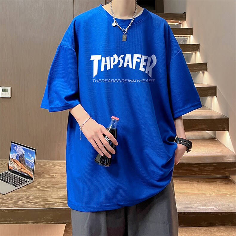 华夫格t恤男短袖男大码五分袖酒店风HT73007-P22,男装T恤,电商A040