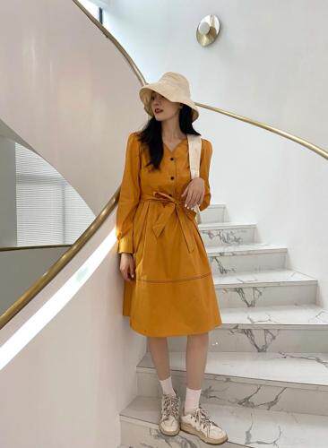 现货，秋装补单款连衣裙，女装连衣裙，精典蓝月