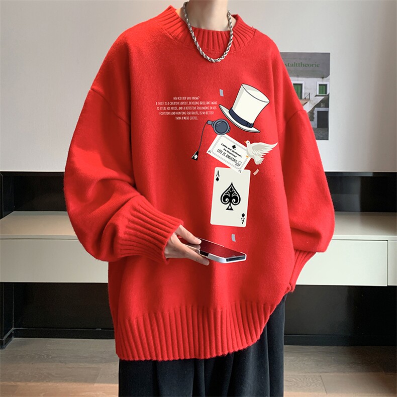 8XL半高领毛衣男大码胖子针织衫毛线衣M18373-P45加绒款-P65,男装针织衫/毛衣,电商A040