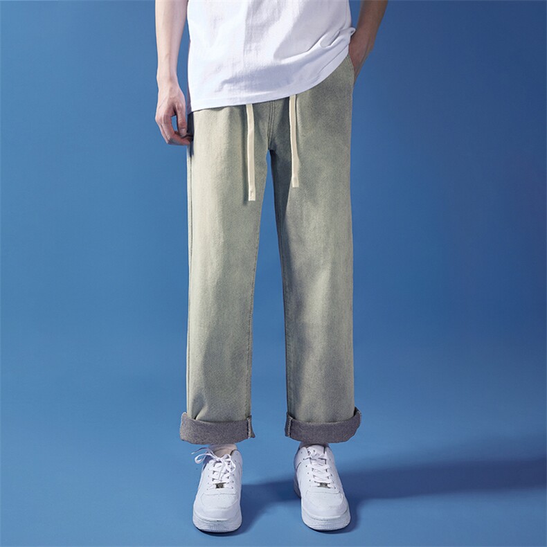 牛仔裤男潮牌直筒宽松高街ins韩版男生纯色休闲牛仔裤NK640-P32,男装牛仔裤,星座1001-1