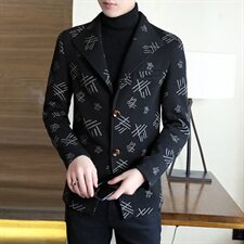 2021男士短款毛呢夹克时尚休闲呢子修身外套排扣翻领衣服N26，男装毛呢大衣，电商B226-2（原B217-2）