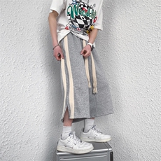 K6050/P35港风七分裤男士休闲裤卫裤开衩7分裤短裤男中裤大码控55，男装休闲裤，电商A141