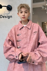 复古pu皮外套男春季新款高级感痞帅美式高街机车服潮牌飞行员夹克，男装夹克，星座227-7