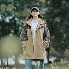 秋款工装连帽夹克潮流拼色宽松百搭户外冲锋衣外套CYJK9231-P80，男装夹克，电商A128