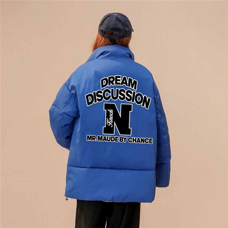 中性！22冬季新品字母印花立领棉服TPMY54P65控99特批无差价,男装棉衣,A247A