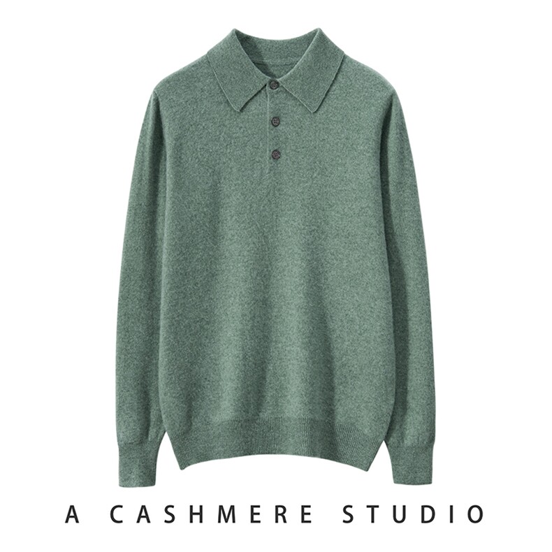 男羊绒衫秋冬保暖简约时尚品质35%羊绒休闲百搭长袖POLO领男装，男装羊绒套衫，温伦斯特羊绒