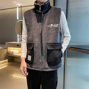 2024冬季加厚羊羔毛立领棉马甲背心外套男M501-p115控165图片