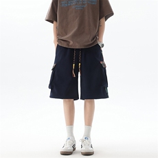 8XL-M民族风拼接工装短裤男夏季新款风中式五分裤子DK26003p45，男装休闲裤，电商B312