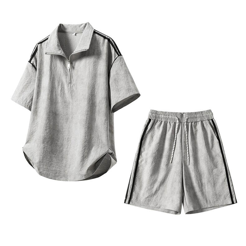 1立体可翻立领扎染大码M-5XL肩部拼接条纹运动套装TZ78177P65控98，男装休闲套装，星座226-2