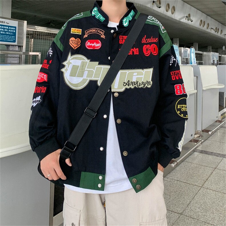 2023春秋季韩版宽松美式赛车服百搭潮流夹克衫棒球服W5251-P70,男装夹克,星座512-2