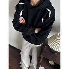 复古潮牌异形分割网眼拼接连帽卫衣解构机能风男女上衣WY0061，男装卫衣，星座516A